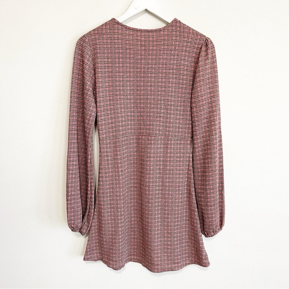 Free People Plaid Mini Dress in Pink and Gray - Picture 6 of 9